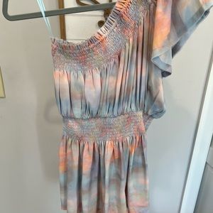 VICI ONE SHOULDER TIE DYE DRESS